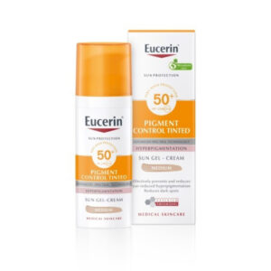 Eucerin SUN PIGMENT CONTROL TINTED SPF50+ MEDIUM emulzia na opaľovanie s depigmentačným účinkom