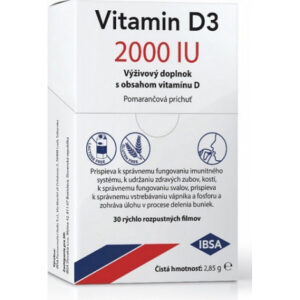 IBSA Vitamin D3 2000 IU s pomarančovou príchuťou