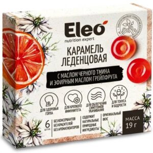 HealthNA Karamelové cukríky s grapefruitom a olejom z čiernej rasce - 6ks/19 g - Eleo