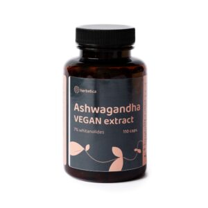 Ashwagandha vegánske kapsuly - 7% extrakt whitanolidov - 110 kapsúl - Herbatica