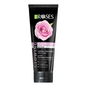 Glowing – Čierna peelingová maska na tvár s ružovým extraktom a aktívnym uhlím 100 ml - NATURE OF AGIVA