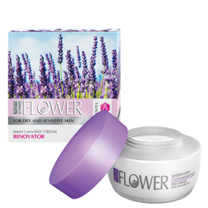 FLOWER Rozjasňujúci denný pleťový krém pre suchú a citlivú pokožku s levanduľovým extraktom 50 ml - NATURE OF AGIVA