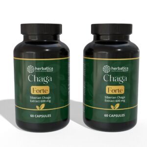 Zvýhodnený set: 2 x Čaga sibírska FORTE - 60 vegánskych kapsúl (600mg/ kapsula) - Herbatica