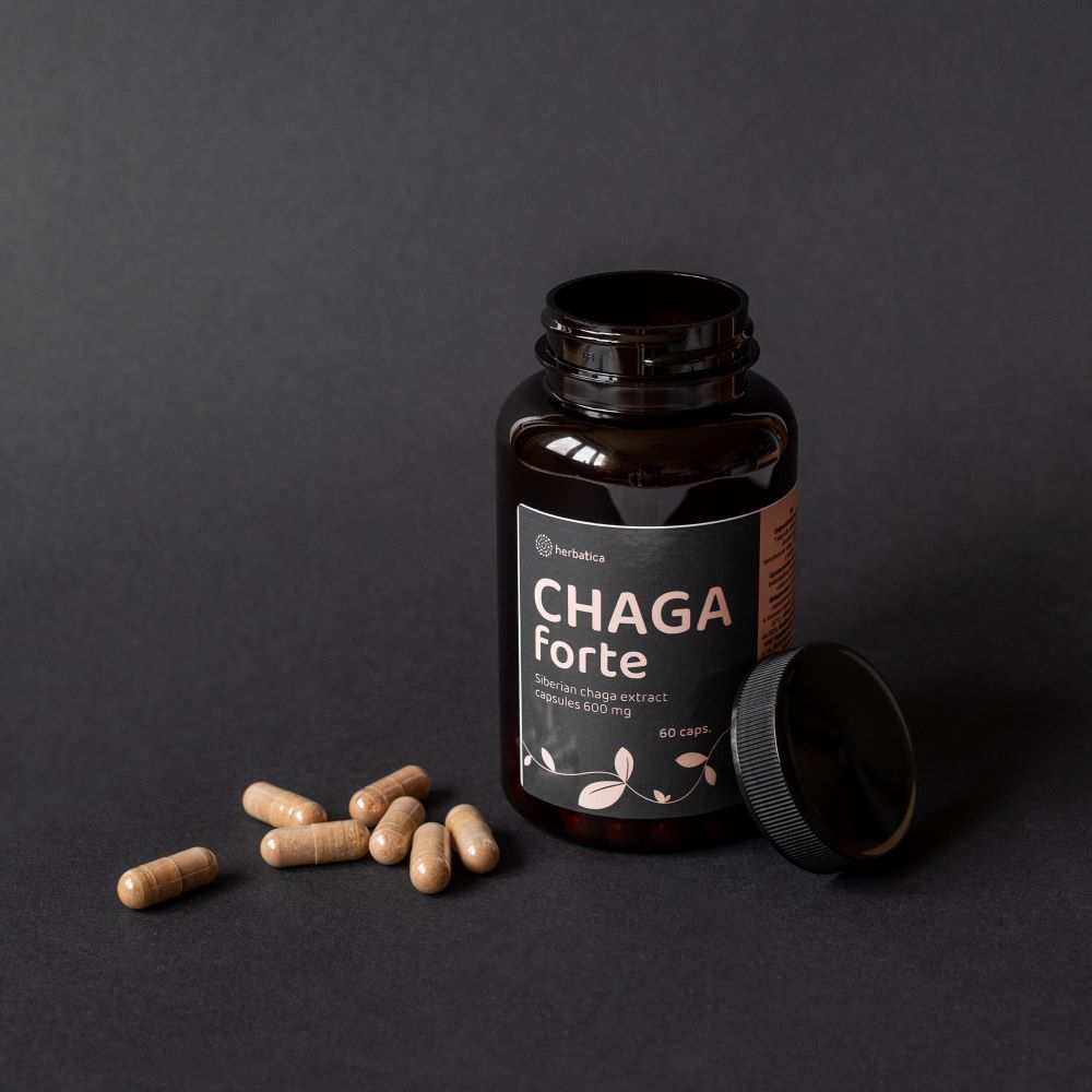 Čaga sibírska FORTE - 60 vegánskych kapsúl Herbatica4 -1000x1000