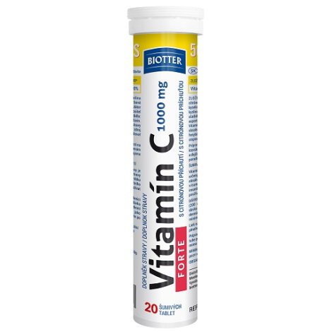 Biotter Vitamín C forte 1000 mg 20 šumivých tabliet