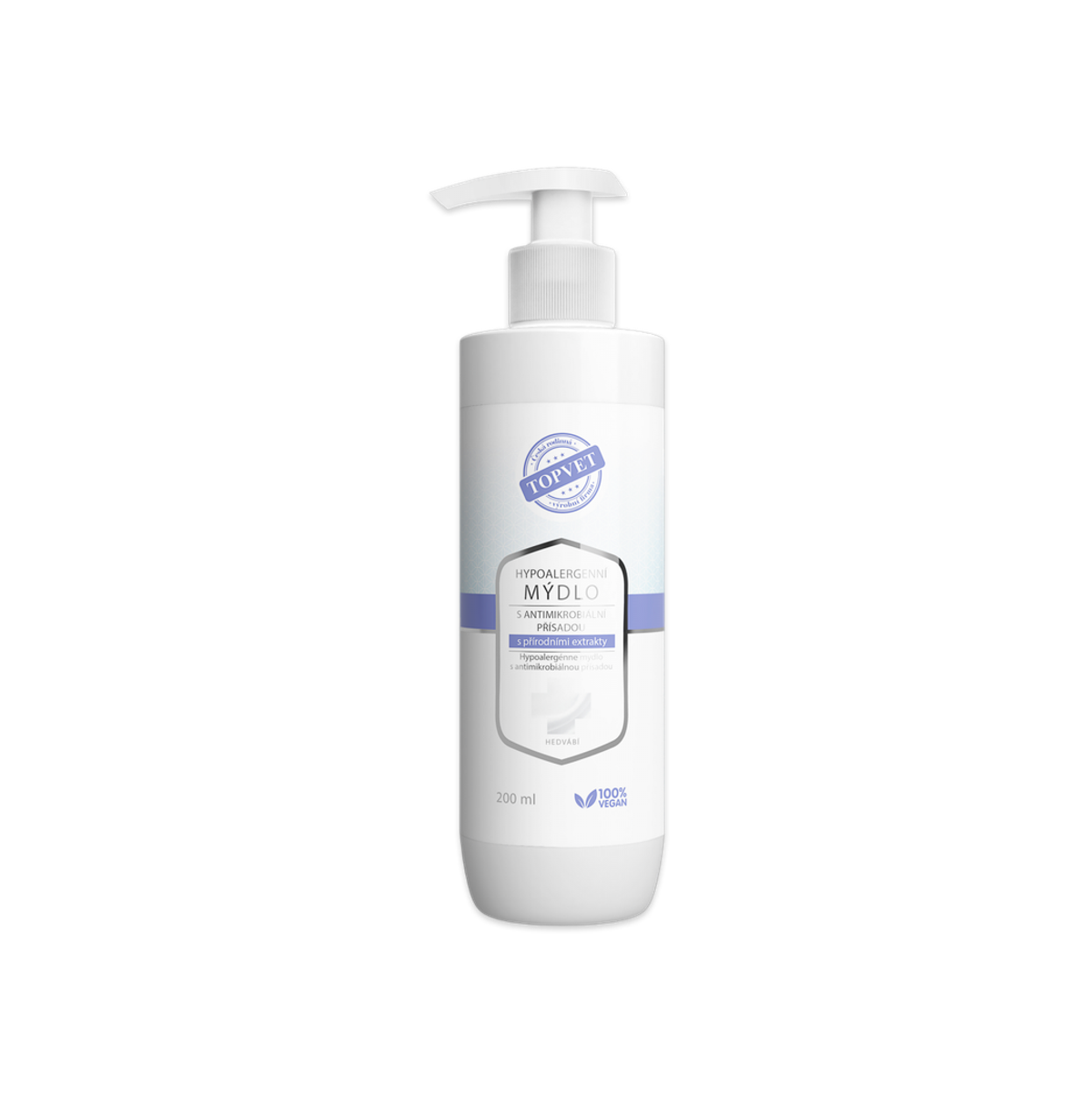 Hypoalergénne mydlo s antimikrobiálnou prísadou s prírodnými extraktmi 200 ml – Green idea