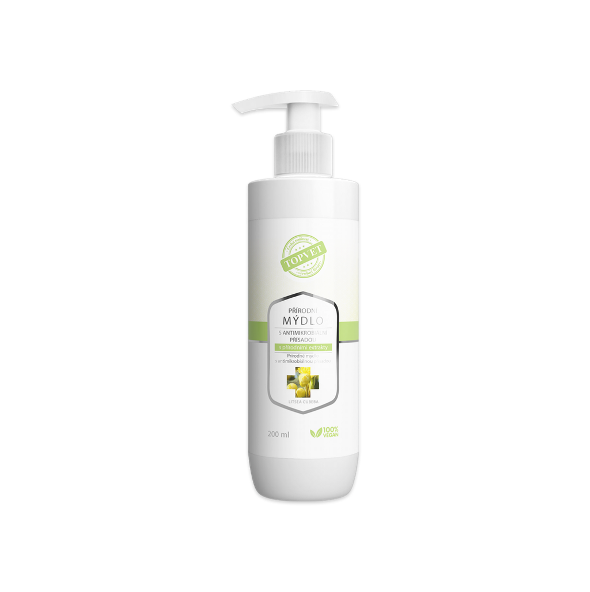 Prírodné mydlo s antimikrobiálnou prísadou s prírodnými extraktmi 200 ml – Green idea