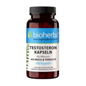 Testosterónové kapsuly pre mužov s macou a tribulusom - 100 kapsúl - Bioherba