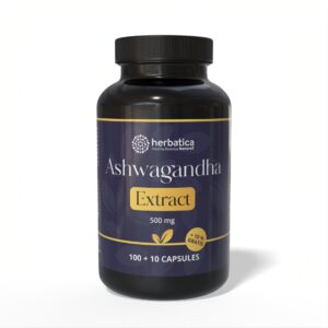 Ashwagandha vegánske kapsuly - 7% extrakt whitanolidov - 110 kapsúl - Herbatica