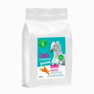 Konopné maškrty pre kone – príchuť mrkva - 500 g - Zelená Země