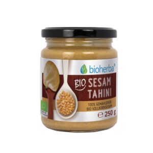 100 % bio sezamové tahini z mletého bio celozrnného sezamu – 250 g – Bioherba