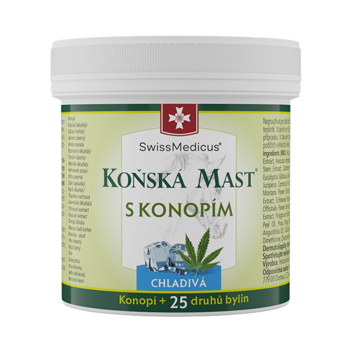 Konská masť s konope chladivá - 500 ml - SwissMedicus