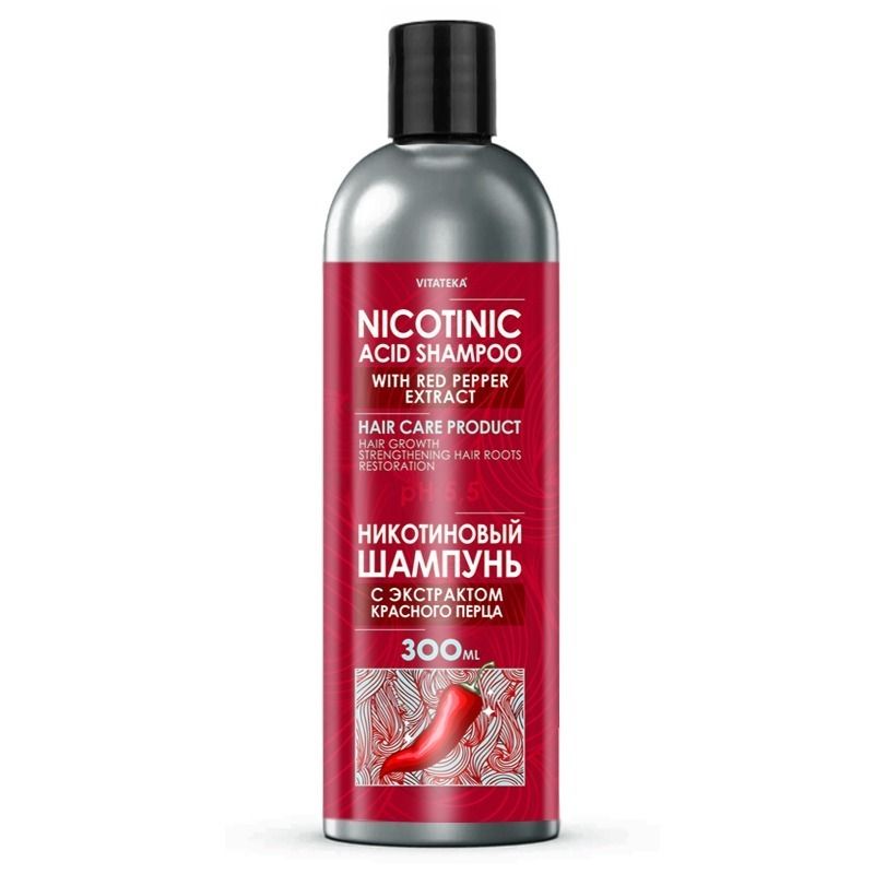 Šampón s kyselinou nikotínovou a extraktom z červenej papriky – 300 ml – Vitateka