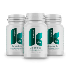 Kompava 3-balenie Zn and Se + Cordyceps sinensis 450 mg/60 kps