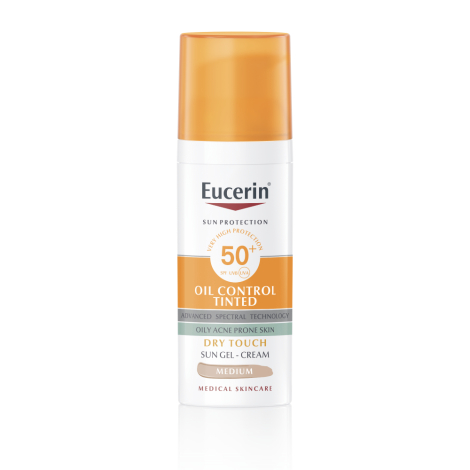 Eucerin SUN DRY TOUCH OIL CONTROL Ochranný krémový gél na tvár SPF 50+ stredne tmavý 50ml
