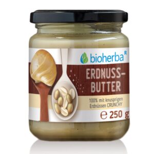 Arašidové maslo crunchy s kúskami - 250 g - Bioherba