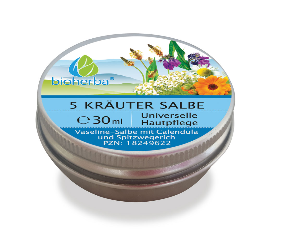 5-bylinná univerzálna masť na pokožku - 30 ml - Bioherba