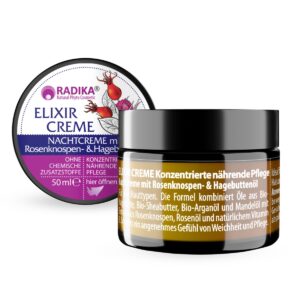 Elixír nočný krém s ružovými púčikmi a šípkovým olejom - 50 ml - Bioherba