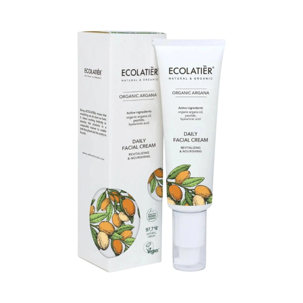 Denný pleťový krém revitalizačný a výživujúci Organic Argana - 50ml - Ecolatier