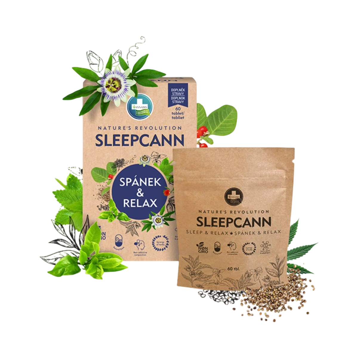 SLEEPCANN SPÁNOK A RELAXÁCIA doplnok stravy - 60 tabliet - Annabis