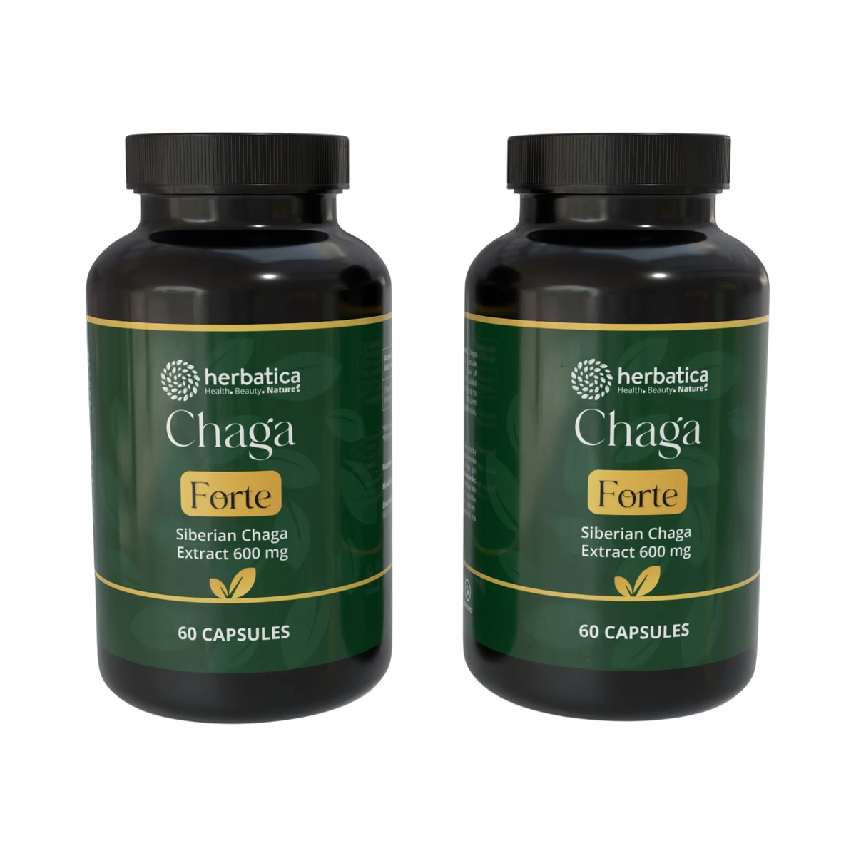 Zvýhodnený set: 2 x Čaga sibírska FORTE - 60 vegánskych kapsúl (600mg/ kapsula) - Herbatica