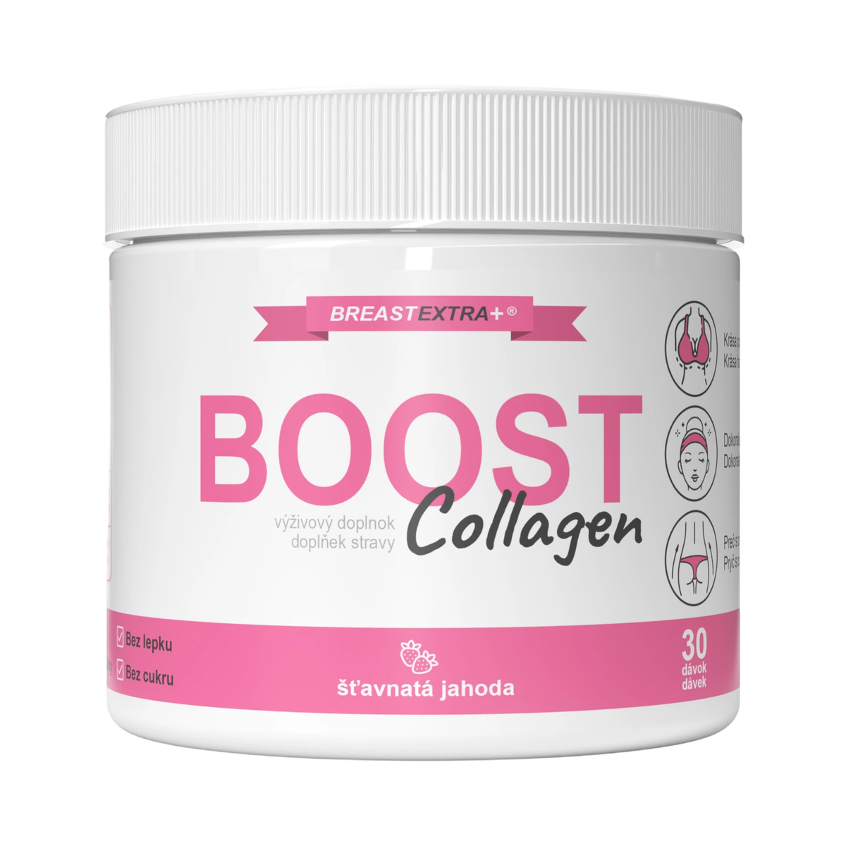 BreastExtra+ BreastExtra BOOST Collagen pre dokonalé veľké prsia a žiarivú pleť - 30 dávok