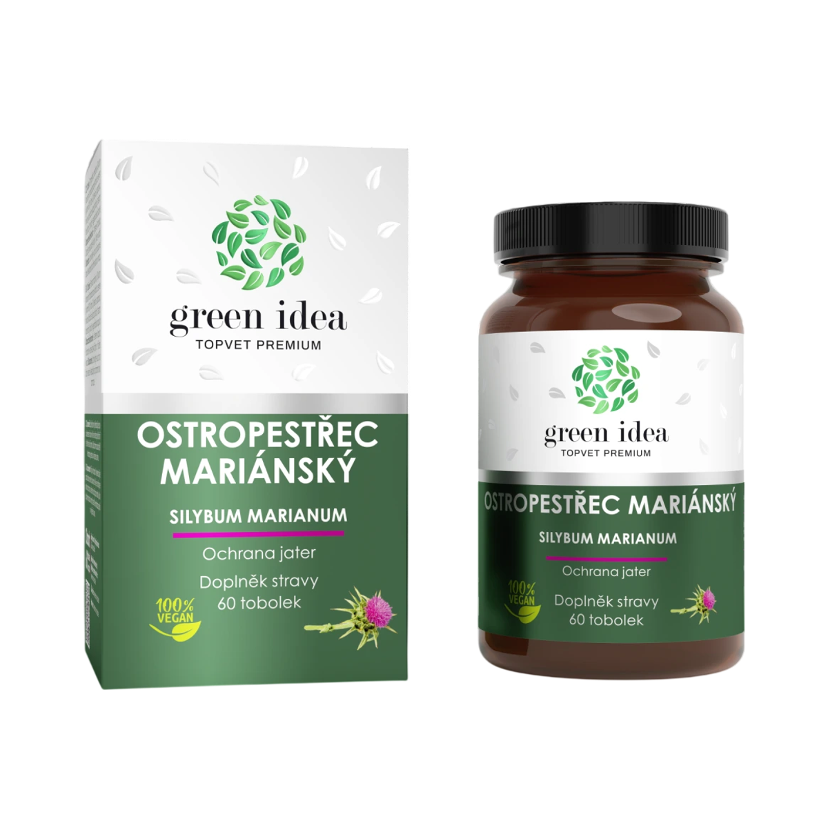 Pestrec mariánsky - bylinný extrakt - 60 kapsúl - Green idea