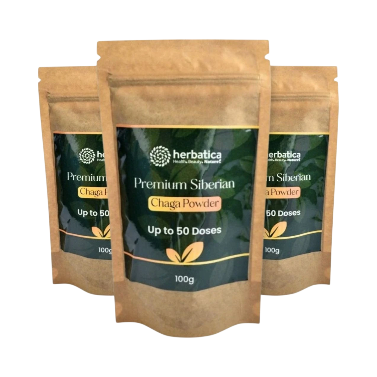 Zvýhodnený set: 3x Prémiová čaga sibírska 100% prášok - 100g - Herbatica
