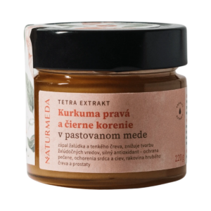 Terapeutický med s kurkumou a čiernym korením - 220g - Naturmeda