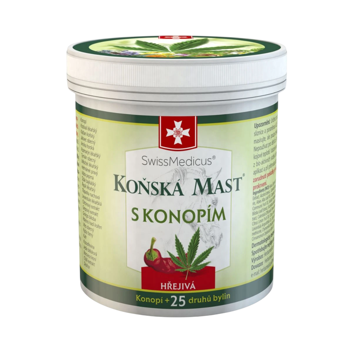 Konská masť s konope hrejivá 250 ml – SwissMedicus