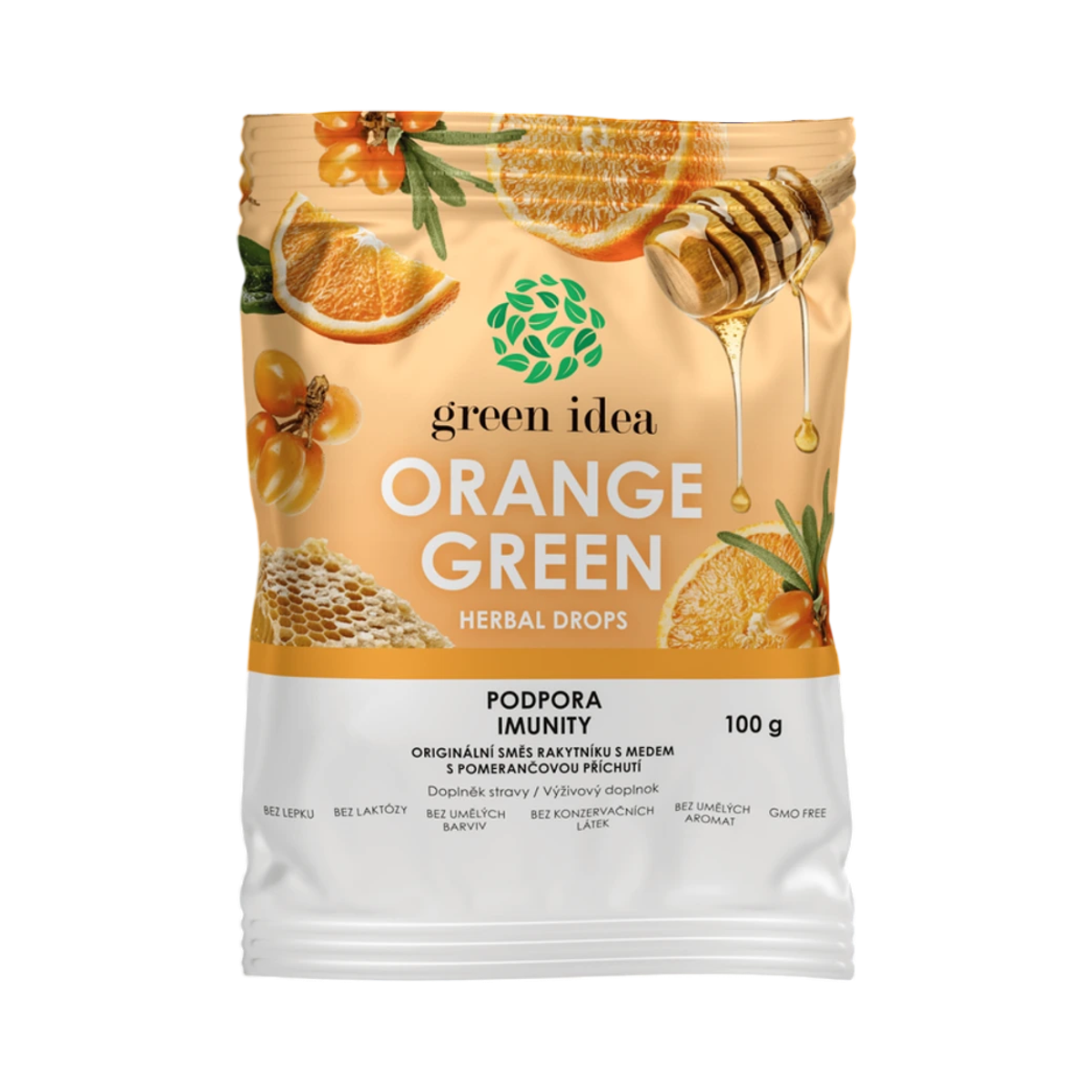 Orange green – bylinné cukríky 100 g – Green idea