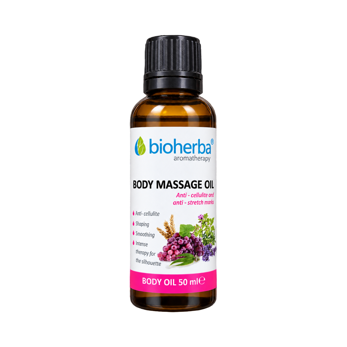 Telový masážny olej proti celulitíde a striám – 50 ml – Bioherba