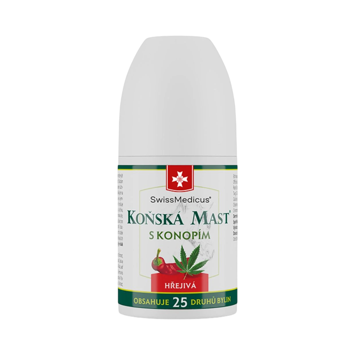 Konská masť s konope hrejivá ROLL-ON - 90 ml - SwissMedicus