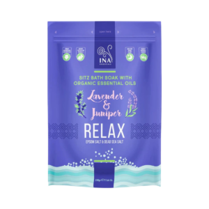 Relax - kúpeľová soľ s levanduľou a borievkou - oddych a odbúranie stresu - 330 g - INA Essentials