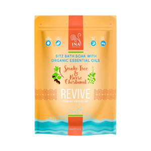 Revive - kúpeľová soľ s pagaštanom konským a škumpovým olejom - kŕčové žily a popôrodná starostlivosť - 330 g - INA Essentials