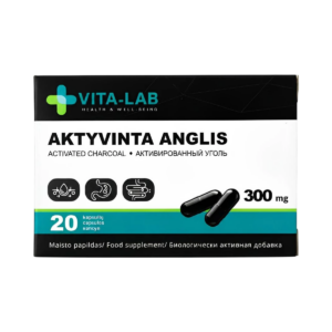 Aktívne uhlie 300 mg – 20 kapsúl – VITA-LAB