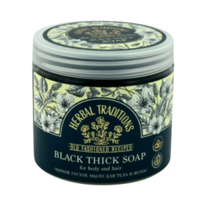 Čierne husté saunové mydlo na telo a vlasy - 400 ml - Herbal Traditions