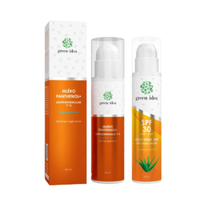 Zvýhodnený set na opaľovanie a po opaľovaní: Aloe vera sun - opaľovacie mlieko SPF 30 + PANTHENOL + MLIEKO 11 % - Green idea