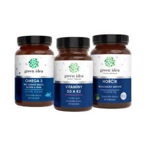 Zvýhodnený set Vitalita: Horčík + Omega 3 + Vitamíny D3 K2 - Green idea