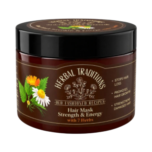 Posilňujúca maska na vlasy so 7 bylinkami na podporu rastu vlasov - 300 ml - Herbal Traditions