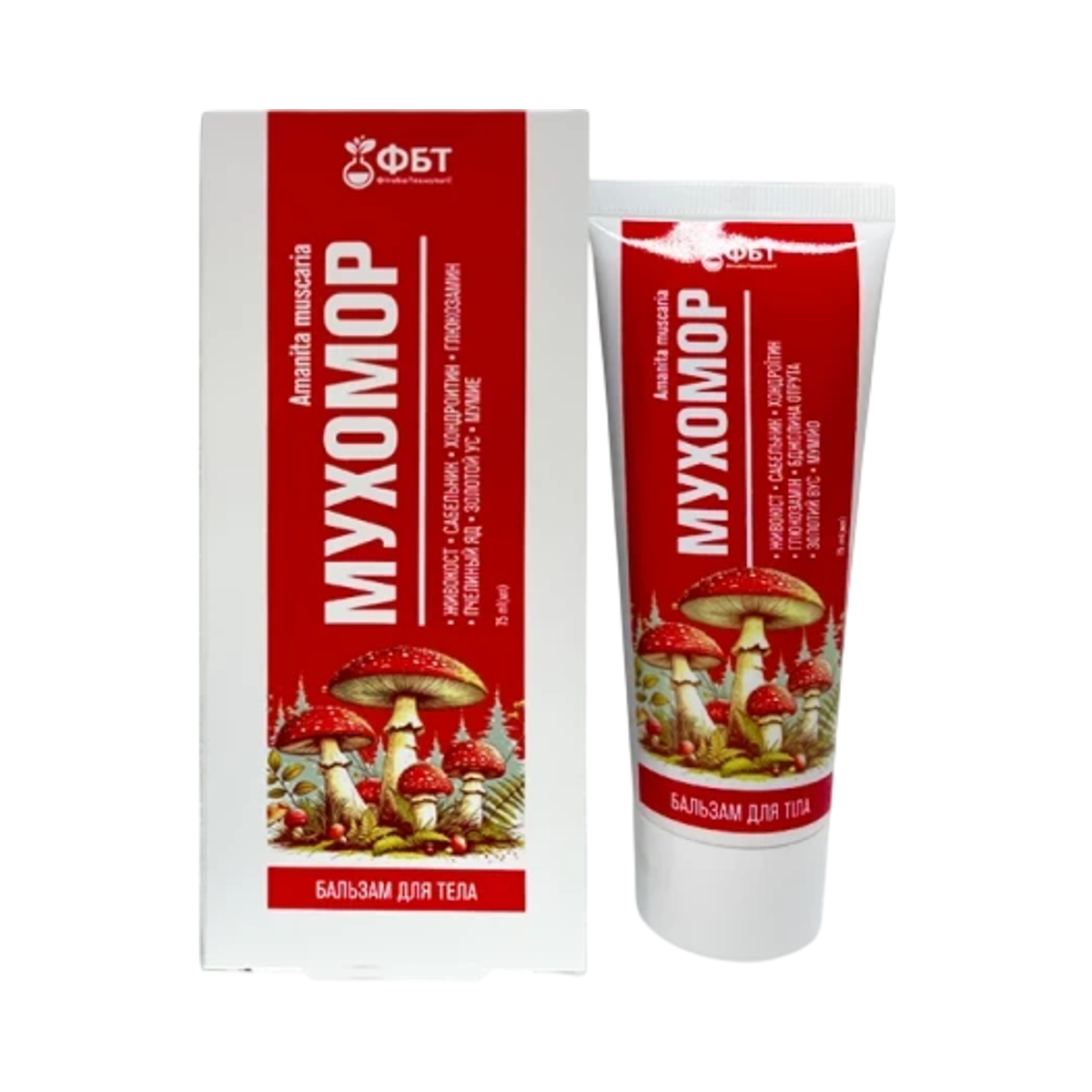 Hrejivý telový balzam Muchomor s extraktom z muchotrávky – 75 ml – FBT