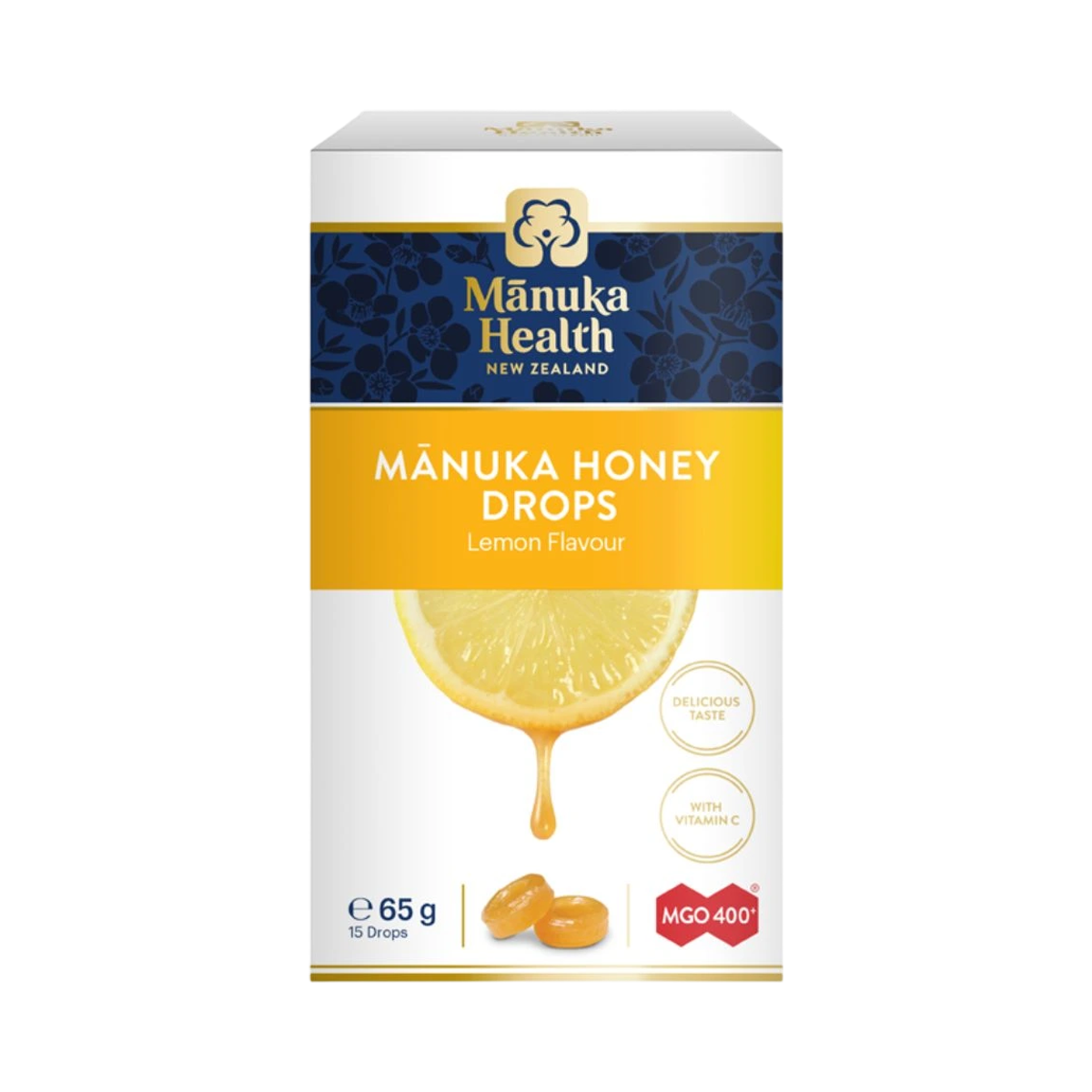 Manuka Health Cukríky s Manuka medom MGO™ 400+ citrón Hmotnosť: 65 g