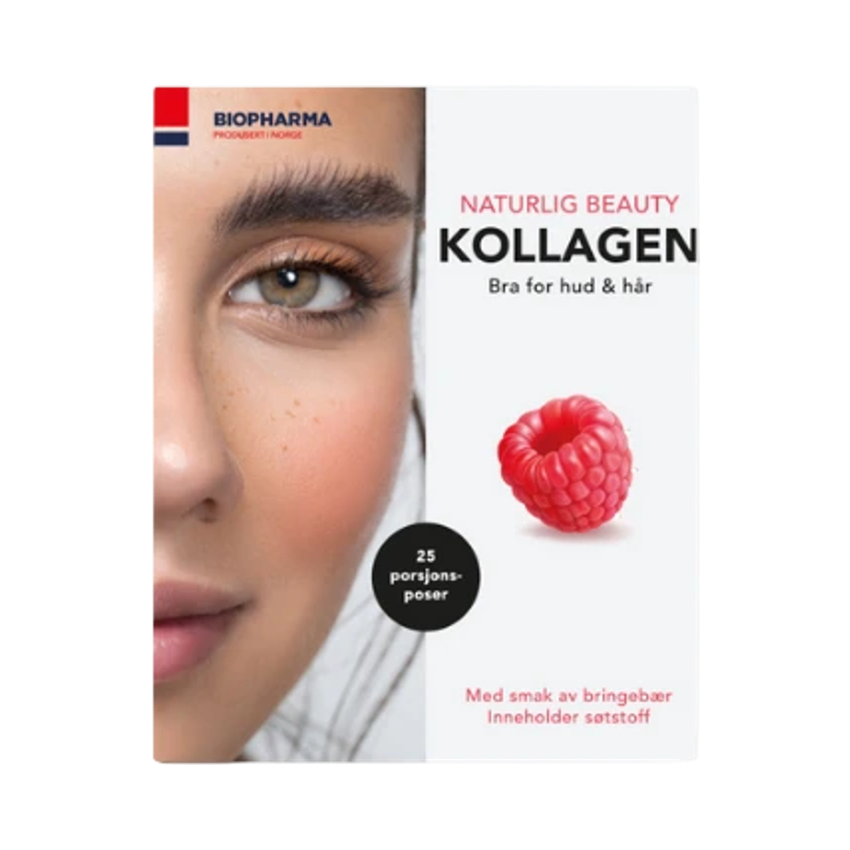 Hydrolyzovaný morský kolagén s vitamínom C a biotinom - Norsk Kollagen - Biopharma - 25x5 g Príchuť: Malina