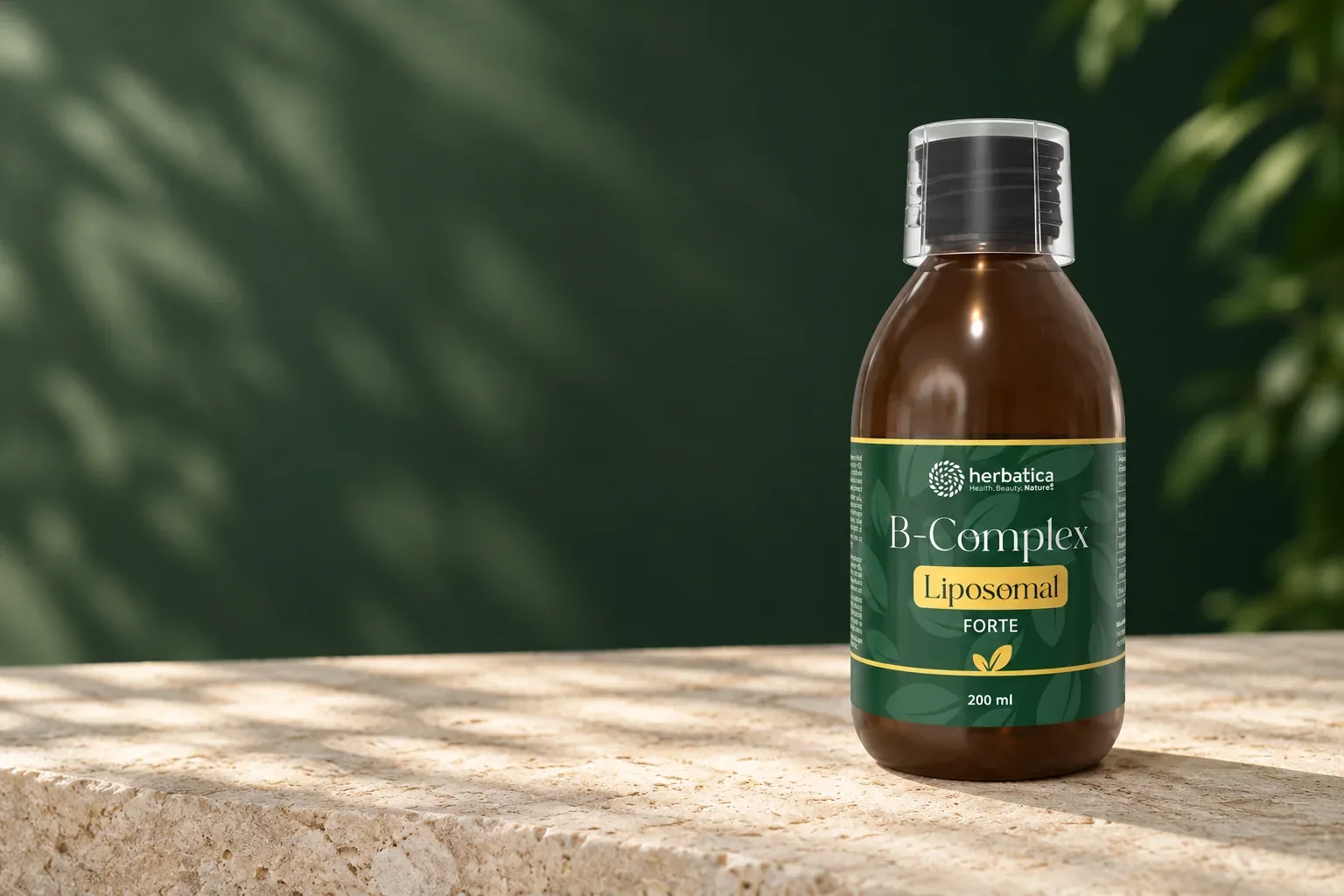 Lipozomálny B-Komplex Forte Herbatica v pôvodnom zelenom 200 ml balení