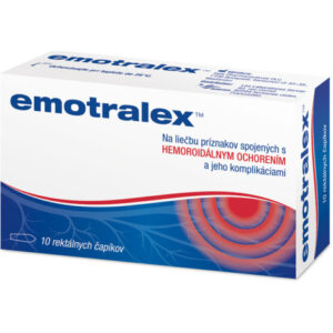 Emotralex rektálne čapíky na liečbu hemoroidov 10 ks